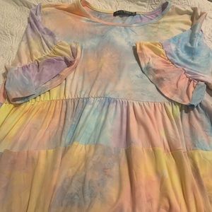 Tie dye babydoll top from Glitzy Girlz Boutique